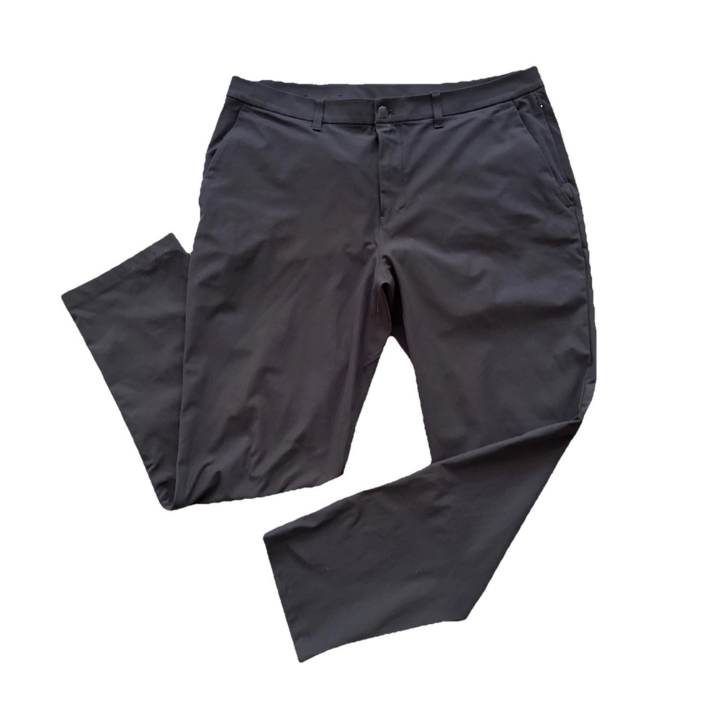 Lululemon Commission Classic-Fit Pant Men 36x30 Black Straight Leg Chino Stretch